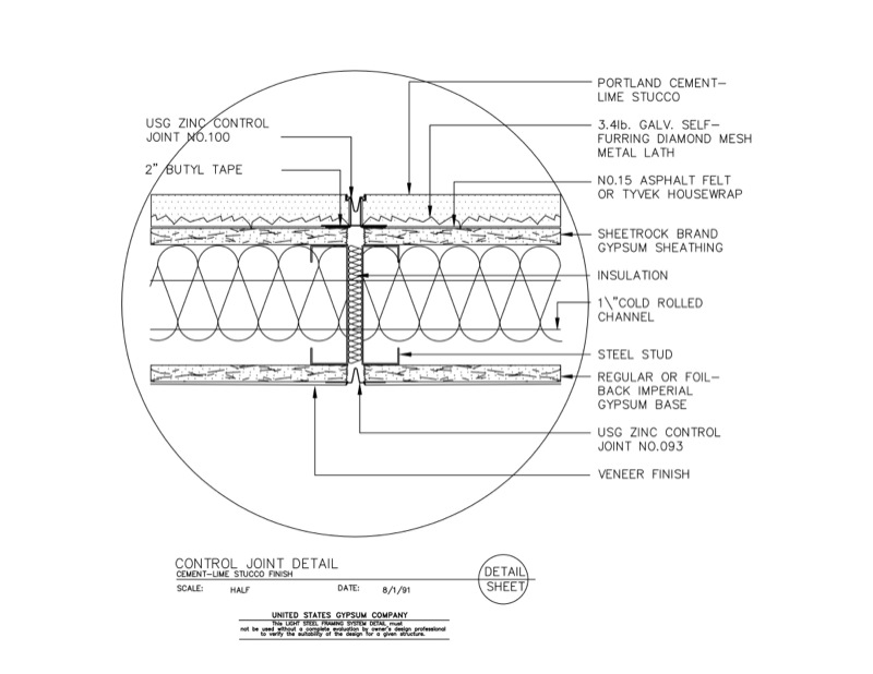 Design Details Details Page Light Steel Framing Control Joint Detail